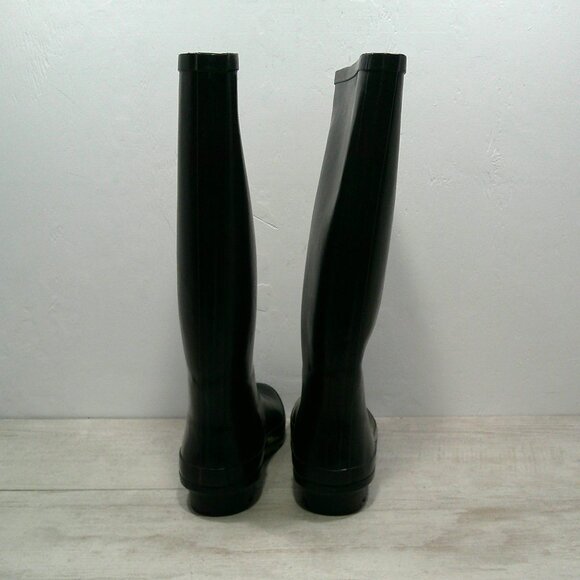 London Fog Classic Thames Black Knee-high Waterproof Rain Boots Size 8 - Picture 5 of 9